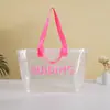 Bolsas de Mano Transparentes Tejidas con Logo Personalizado para Exposiciones, Eventos, Regalos y Compras; Bolsas de Tote Tejidas Llamativas Hechas a Medida