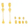 Puzuo Color Fuerte que Conserva el Color Dorado Mate Accesorios DIY Patrón de Nube Ojo de Libélula Cuentas Espaciadoras Lingote Anillos para Correr Cuentas para Joyería Estilo Chino