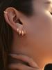 Conjunto de cuatro pendientes de moda para damas de círculo pequeño, lisos, minimalistas, de latón chapado en oro auténtico, para Europa y Estados Unidos transfronterizos.