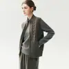 Nuevo Chaleco de Cachemir a Cuadros para Mujer Otoño/Invierno Cremallera Doble Cardigan de Cachemir Tejido Chaleco Engrosado