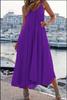2022wish Amazon AliExpress Estación Independiente Europeo y Americano Nuevo Color Sólido Tirantes Vestido Largo para Mujer