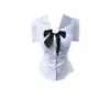 Roupa de Casal Original Verão 2024 Design de Nicho Camisa de Manga Curta Conjunto de Duas Peças Estilo Coreano Um Vestido e Uma Saia Ins