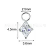 Pingente Gota d'água de Titânio F136 com Zircônia Pingente Acessórios DIY Brincos Titânio G23 Liga de Titânio Joias para Piercing Tarraxa de Orelha Pingente