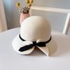 Gorro de pescador de lana con lazo a juego de colores, gorro de lavabo Joker, gorro de fieltro de lana, gorro de lana para niños, fabricantes de otoño e invierno