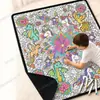 Tapiz Mandala Blanco y Negro DIY de Playa para Decoración del Hogar Colgante de Pared Bohemio Dibujo Lineal para Colorear Manta de Yoga
