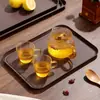 Bandeja Rectangular Imitación Madera, Bandeja para Cena, Bandeja para Té, Bandeja de Almacenamiento para Tazas de Agua del Hogar, Bandeja para Pasteles de Cafetería para el Año Nuevo