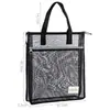 Bolsa de malla especial para exámenes, bolso de un solo hombro, bolso para tutores, bolsa con cremallera, archivador de datos A4, malla transparente, gran capacidad