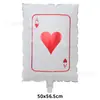 Cartas de Póker de Dólar Nuevo Transfronterizo Forma Roja y Negra Globos de Papel de Aluminio Decoración de Fiesta de Ambiente Accesorios para Fotos