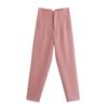 Comércio Exterior Estilo Europeu e Americano ZA Feminino HM Primavera e Outono Novos Calças Cropped de Cintura Alta Calças Casuais Versáteis Calças Retas Multicor Femininas