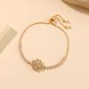 Colar Feminino Estilo Japonês-Coreano Transfronteiriço Giratório Mesmo Estilo Micro-cravejado Zircônia Giratório Conjunto de Três Peças Terno Colar de Aço Titânio Joias