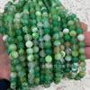 Cuentas sueltas de ágata de flor negra de seda natural, ágata de flor de hierba, ágata rayada, cuentas redondas, material para pulsera de mano DIY con cuentas, venta al por mayor