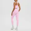 Conjunto de Yoga Europeu e Americano de Alta Elasticidade Respirável Amigo da Pele à Prova de Choque com Costas nadador Calças Longas de Cintura Alta para Esportes Corrida Fitness