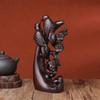 Tallado en Madera Huanghuali Adornos de Punta de Ceja Feliz Sala de Estar para el Hogar Madera Maciza Tallado de Raíz Decoraciones Artesanales Regalo de Inauguración