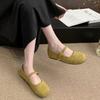 Sapatos Femininos Retro Franceses de Boca Rasa 2025 Primavera e Outono Novos Sapatos de Festa Estilo Fada Gentil Sapatos Planos Macios Mary Jane