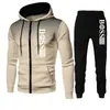 Ropa Deportiva con Capucha y Cremallera para Hombre, Traje de Sudoración Casual de Marca Tendencia con Estampado, Nuevo para Otoño e Invierno 2025, Transfronterizo