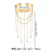 B3340 Pulsera de Brazo Estrella de Cinco Puntas Retro Apertura Ajustable Simple Versátil Joyería Estilo Callejero Cadena Pulsera con Borla Anillo de Brazo