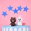 Cartão de Decoração de Bolo Estrela de Cinco Pontas Balões Nuvens Layout de Atmosfera de Aniversário Decoração de Bolo Decoração de Confeitaria