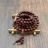 Pulseira de Sandalo Roxo com 108 Contas Sandalo de Sangue Madeira de Cânfora Contas de Buda Pulseira de Casal para Homens e Mulheres Rosário de Sandalo Literário Atacado