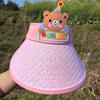 Chapéu de Sol com Ventilador para Crianças de Verão Popular na Internet Aba Larga Chapéu de Sol com Ventilador de Verão Proteção UV Desenho Animado Chapéu de Sol Aba Feminina