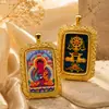 Colgante Thangka Pintado con Zaki Lamu y los Ocho Grandes Budas de la Riqueza, Deidades de la Riqueza Negras y Amarillas, Colgante Thangka Tibetano Estilo Chino
