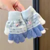 Luvas Infantis Meio Dedo para Meninos e Meninas do Ensino Fundamental, Luvas de Tricô Quentes e à Prova de Frio 2025 Nova Coleção Luvas à Prova de Vento e Frio