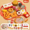 Casa de Brincar Infantil Hambúrguer Brinquedo Batatas Fritas Pizza Meninas Conjunto de Cozinha de Simulação Educacional Presente de Aniversário para Menino