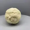 Pieza de Mango de Bola de Dragón y Fénix de Fruta de Marfil, Bola de Salud Auspiciosa de Dragón y Fénix, Bola de Masaje de Elefante Auspicioso Pixiu, Bola Sólida Portátil para Jugar Disco