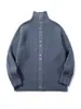 Cardigan Yidao Vintage 2026 Outono Novo Japonês Retro Gola Alta Manga Longa Listrado Vertical Malha Solta