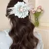Nuevos Colores Flor Phalaenopsis Pinza de Pato Pinza para el Cabello en la Parte Posterior de la Cabeza para Mujer Pinza Horizontal Lateral Pasador