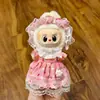 Pingente de Boneca Labubu com Conjunto de Roupas, Boneca Vestível Labubu Primeira e Segunda Geração 17cm