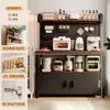 Estante de Almacenamiento para Cocina, Gabinete de Cocina Multifuncional para el Hogar, Estante de Almacenamiento para Microondas Montado en la Pared, Estante de Gabinete de Almacenamiento Multicapa
