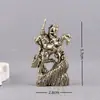 Cavalo de Montaria de Latão Guan Yu Vintage Decoração de Casa Mesa de Escritório Animal de Estimação de Chá Artesanato Pequeno Ornamento