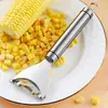 Pelador de Maíz de Acero Inoxidable, Herramienta para Desgranar Maíz, Cuchillo Pelador de Maíz Casero de Cocina, Herramienta de Pesca para Pelar Maíz