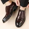 Nueva Moda Masculina de Caña Baja Otoño/Invierno con Cordones Casual de Negocios Sencillo Formal para Banquetes Bodas Zapatos de Piel Dropshipping