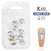 Arte de uñas K9 joyería taladro transparente súper brillante corazón torcido taladro de hacha gota de agua cuadrado gordo placa brillante diamante blanco usar accesorios para armadura al por mayor