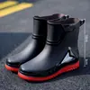 Botas de lluvia talla 39-48, impermeables, con puños elásticos, estilo hombre, aptas para uso en cocina, antideslizantes, con forro de polar para abrigar