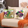 Venta Caliente de AliExpress Funda de Almohada de Carnaval con Estampado Divertido, Poliéster, Funda de Cojín para Sofá Resistente a Manchas, Almohada de Mesita de Noche