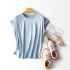 Camiseta de Mezcla de Acetato y Tencel con Estilo Minimalista, Hombro Caído (Hombro Caído a Mitad), Top de Camiseta sin Mangas con Cuello Redondo para Verano