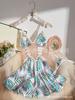 Traje de Banho Feminino Transfronteiriço Europeu e Americano Maiô Floral Maiô Sexy Biquíni de Amarrar Laço Estampado