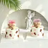 Decoración para Pastel del Día de San Valentín Qixi 2026 Corazón de Goma Blanda Oso Abrazando Pareja Confesión Decoración para Hornear Inserto