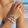 Bs0014 Moda Europea y Americana Estilo Étnico Estrella de Mar Concha Turquesa Perla Tobillera Bohemio Playa Joyería para Mujer