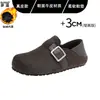 Zapatos de Mujer Cómodos de Cuero Genuino Suela Gruesa Súper Suave Con Terciopelo Cubiertos Completamente Estilo Birkenstock Slip-on Uso Bidireccional Mocasines Casuales