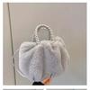 Bolsa de Pelúcia Personalizada pelo Fabricante, Bolsa Fofa e Simples de Grande Capacidade, Novo Estilo Outono-Inverno Bolsa Transversal Versátil para Mulher