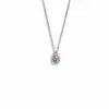 Collar de Plata de Ley S925 con Colgante de Lágrima Azul Diseño de Nicho Colgante de Aguamarina de Gama Alta Cadena para Clavícula Venta Directa de Fábrica