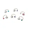 Tachinhas Coloridas Flash de Aço Titânio para Orelha Óssea para Mulheres com Furos Duplos na Orelha, Brincos de Piercing de Orelha de Alta Qualidade