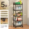 Pequeño estante de almacenamiento con carrito para sala de estar, cocina, baño, estante multicapa móvil para snacks, estante de almacenamiento junto a la cama del dormitorio