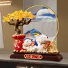 Árbol de Dinero Pintura de Arena Movediza Gatos de la Suerte Adornos Decoración de Sala de Estar Regalo de Mudanza a Casa Nueva Regalo de Inauguración de Casa Nueva Hogar