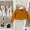 [Dulce Xiaosi] ¡El Color Calabaza es Muy Blanco! Chaqueta Suéter Tejido Coreano para Niñas Estilo Otoño e Invierno Ropa Exterior Transfronterizo