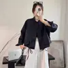 Atacado esta ano popular super bonito jaqueta curta de trabalho com gola alta para mulheres, senso de design de moda primavera e outono, jaqueta casual emagrecedora