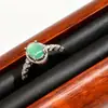Anillo de Cabujón Azul Cielo de Jadeíta Birmana Natural para Mujer, Estilo Fresco y de Moda, Estilos Diversos, Único en su Tipo 9331